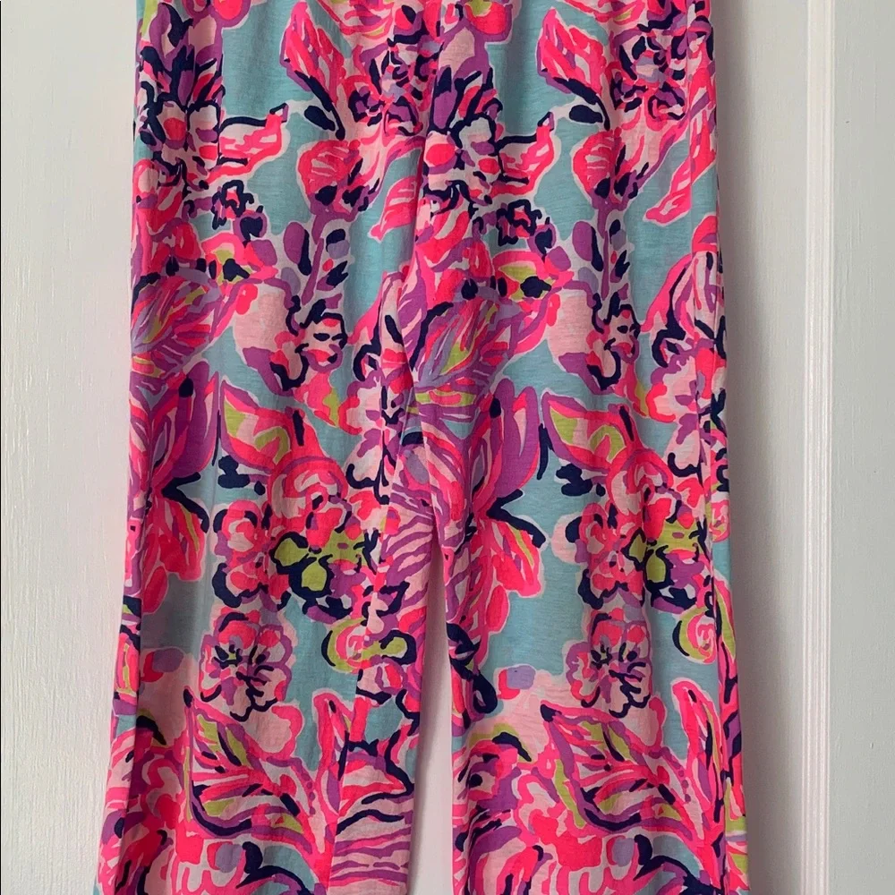 Lily Pulitzer Girls Bright Pink Pajama Loungewear Pants EUC 8/10 Large